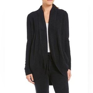 Barefoot Dreams cozy chic waffle cocoon cardigan carbon S/M
